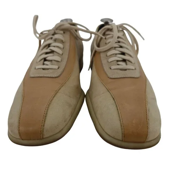 Vintage Salvatore Ferragamo Sneakers Men 11 Beige Tan  display picture 2